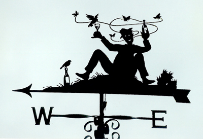 Too much wine! weather vane